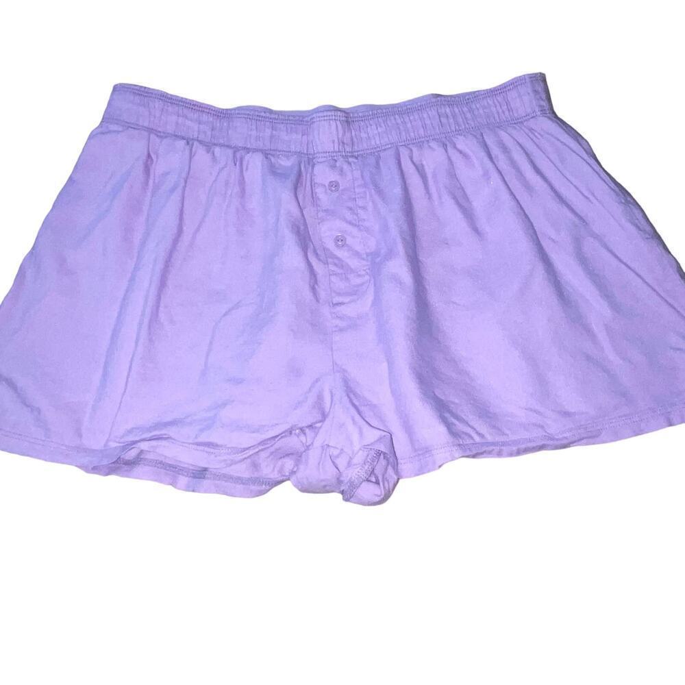 PINK boxy sleep shorts size Small Purple lavender logo shorts